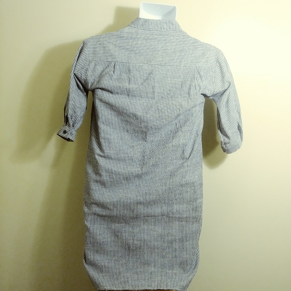 SIMU Striped Blue/White Tunic/Shirt Hi/Low, Small - Picture 4 of 8